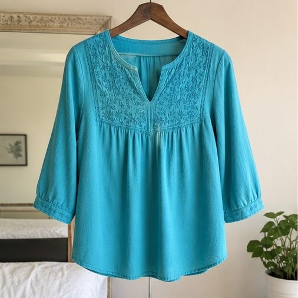 Charcoal Smocked Top